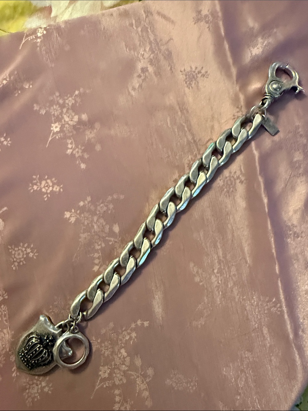 Sigma Beauty Silver tone Shield Charm bracelet Accent